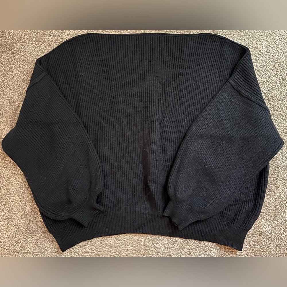 TALULAH Black Ribbed Sweater